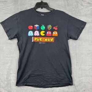 Rubiks Pac-Man T-Shirt Black Gildan Heavy Cotton Retro Arcade Gaming Mens Medium